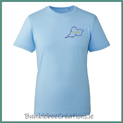 County Outline Organic Cotton Lgt Blue Tshirt